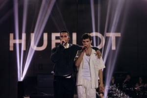 Mahmood and Blanco performing at Hublot Milan Fashion Week event